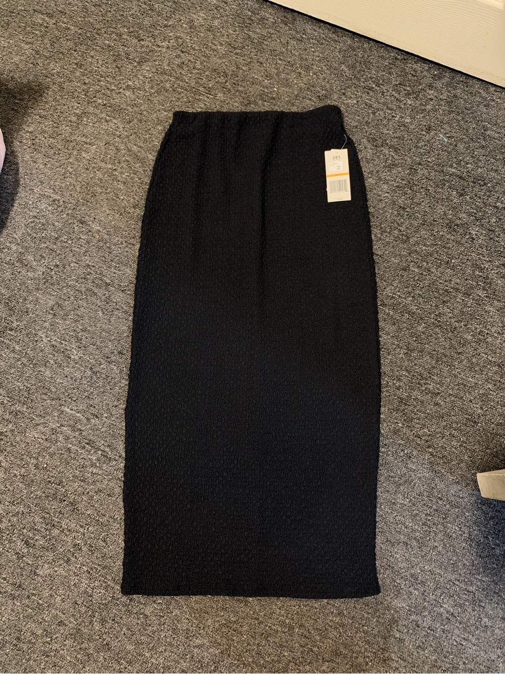Robert Rodriguez Classic Black Ribbed Midi Skirt